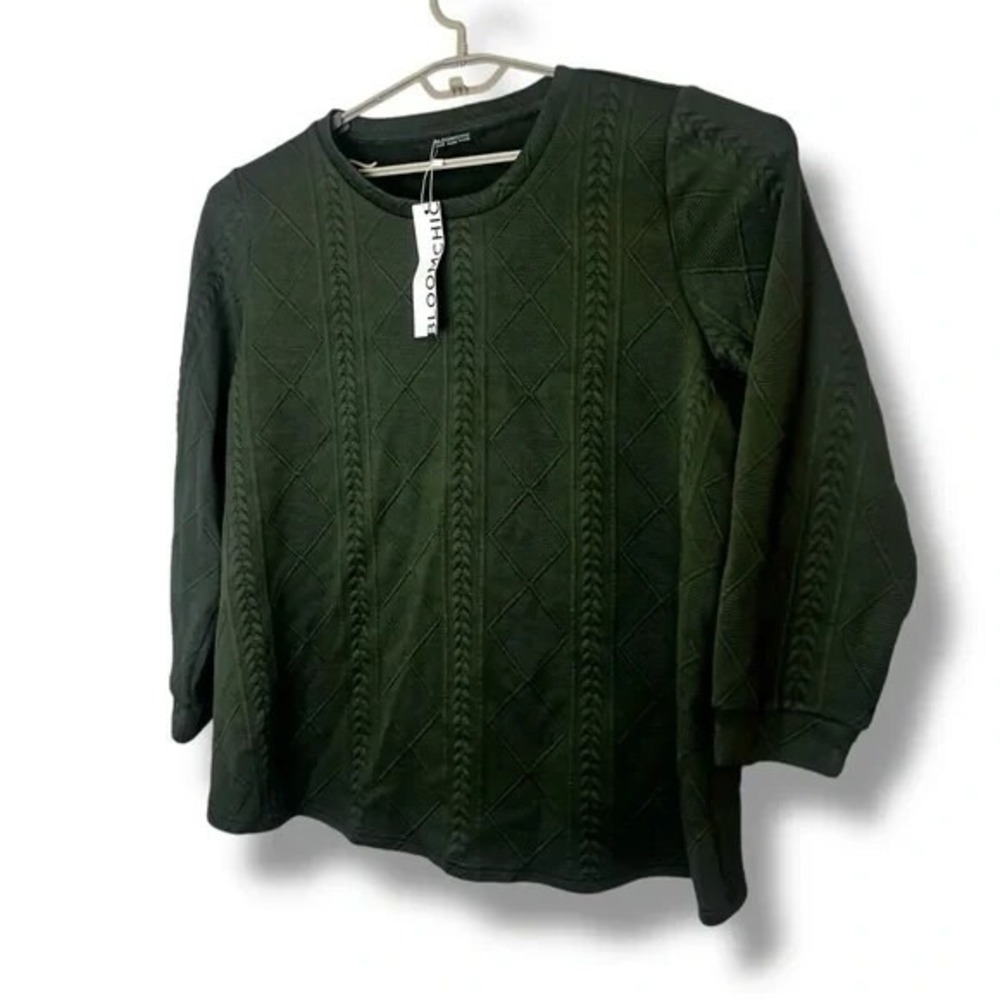 Bloomchic Green Textured Sweatshirt Size 18 20 New